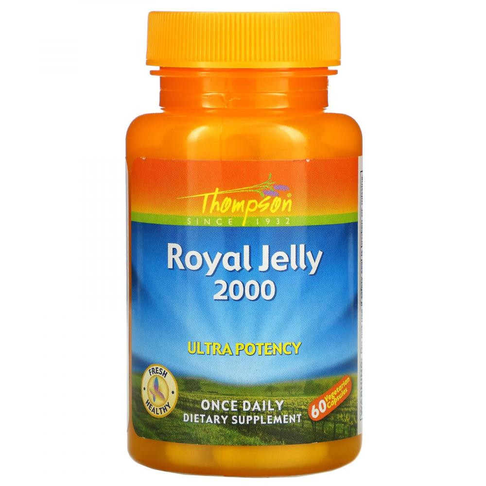 Thompson БАД Маточне молочко, Royal Jelly, , надефективне, 2000 мг, 60 вегетаріанських капсул - зображення 1