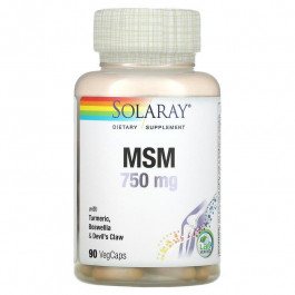 Solaray БАД Метилсульфонілметан, МСМ, MSM, , 750 мг, 90 капсул