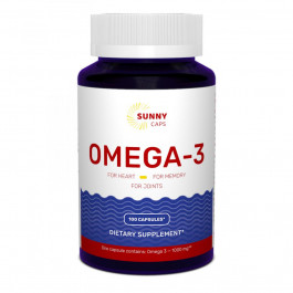 Sunny Caps БАД Омега-3, риб&#039;ячий жир, Omega-3 Activ Powerfull, , 1000 мг, 100 гелевих капсул