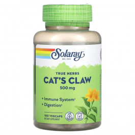 Solaray БАД Котячий кіготь, Cat&#039;s Claw, , для веганів, 500 мг, 100 капсул