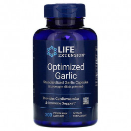 Life Extension БАД Часник, Optimized Garlic, , стандартизований, 200 капсул