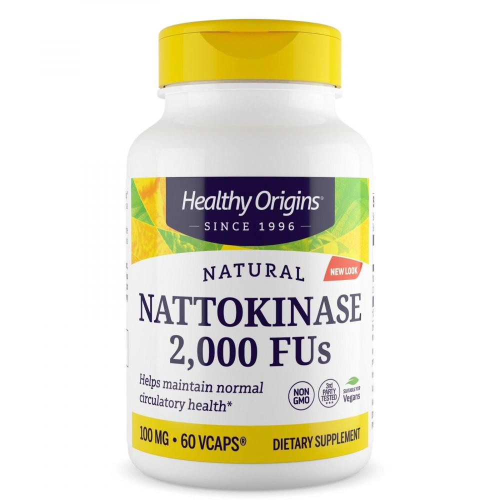 Healthy Origins БАД Наттокіназа, Nattokinase 2,000 FU&#039;s, , 100 мг, 60 капсул - зображення 1