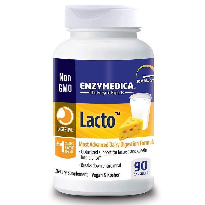 Enzymedica БАД Ферменти для травлення, лакто, Lacto, , молочна формула для травлення, 90 капсул - зображення 1