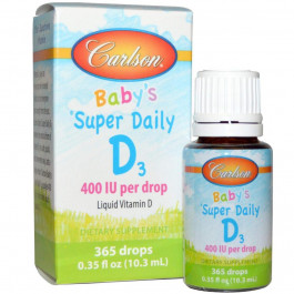 Carlson Labs БАД Вітамін Д3, Baby&#039;s Vitamin D3, , для дітей, 400 МО, 10,3 мл