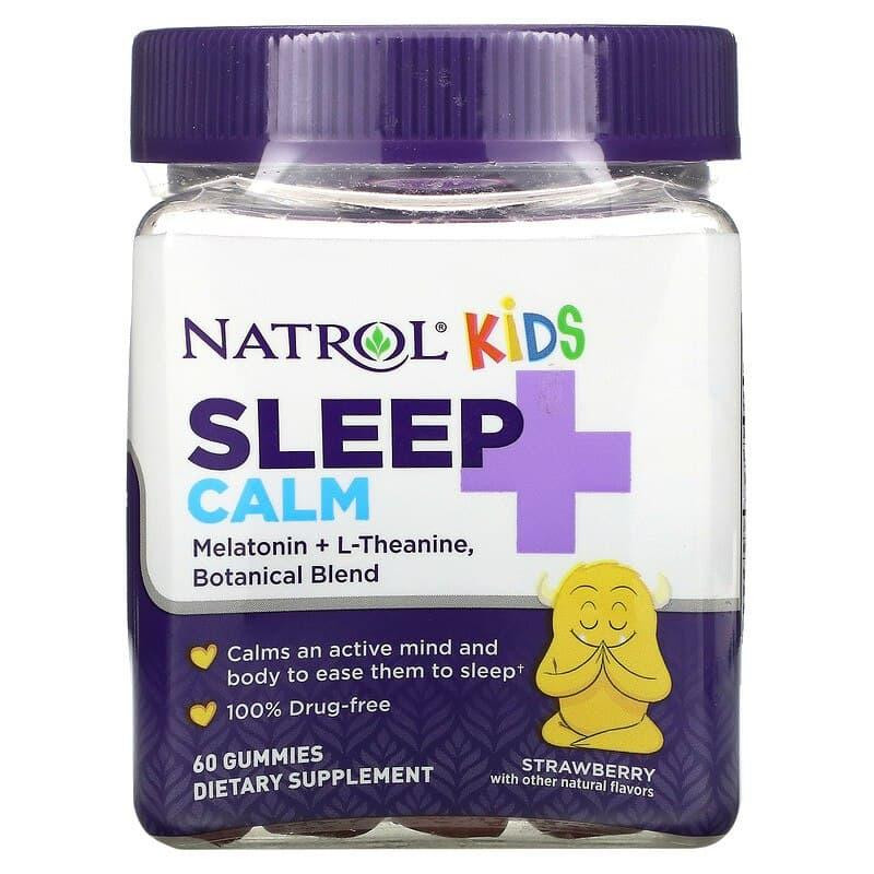 Natrol БАД Підтримка сну для дітей з 4 років, Sleep + Calm, , смак полуниці, 60 жувальних цукерок - зображення 1