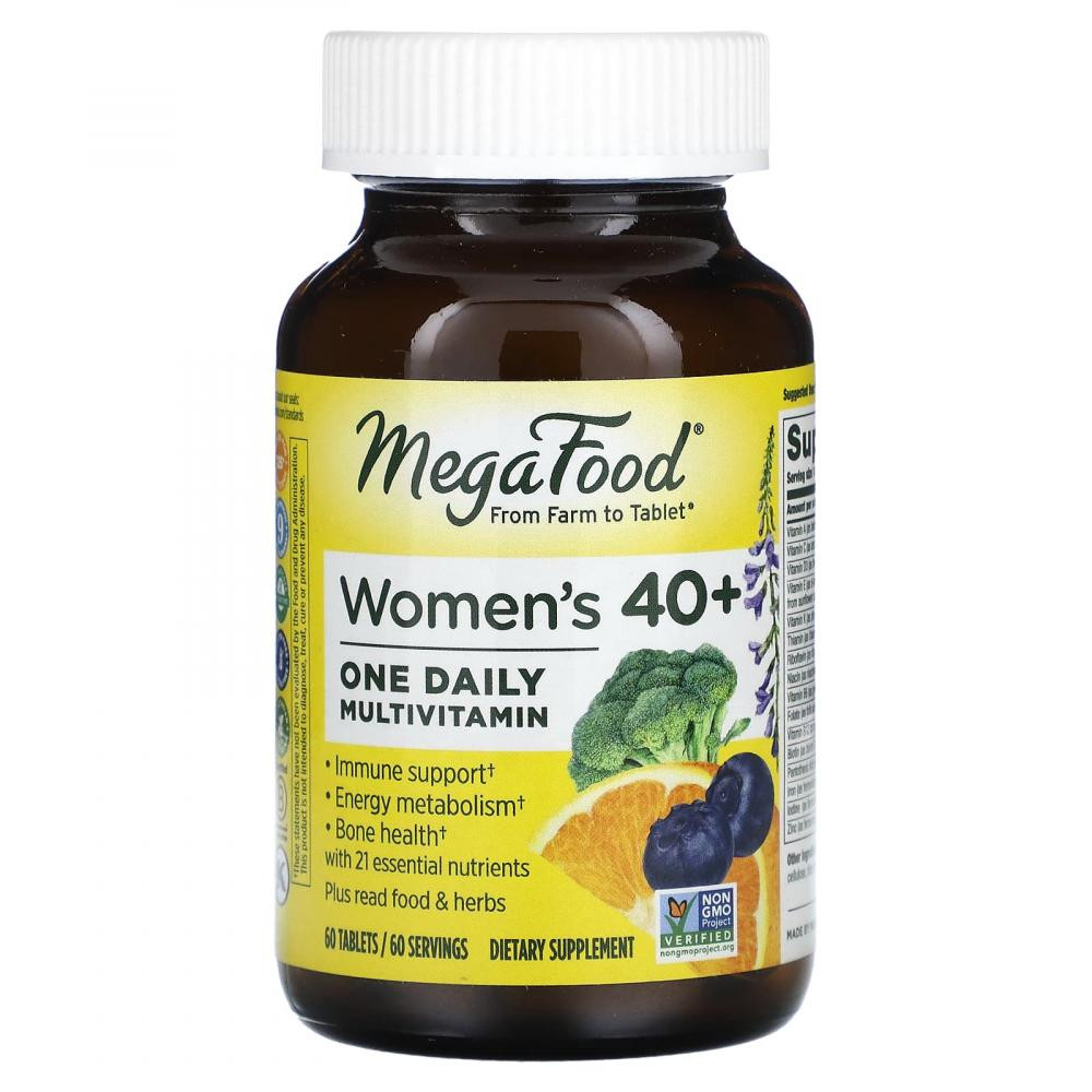 MegaFood БАД Вітаміни для жінок, Women Over 40, , 40+, 1 в день, 90 таблеток - зображення 1
