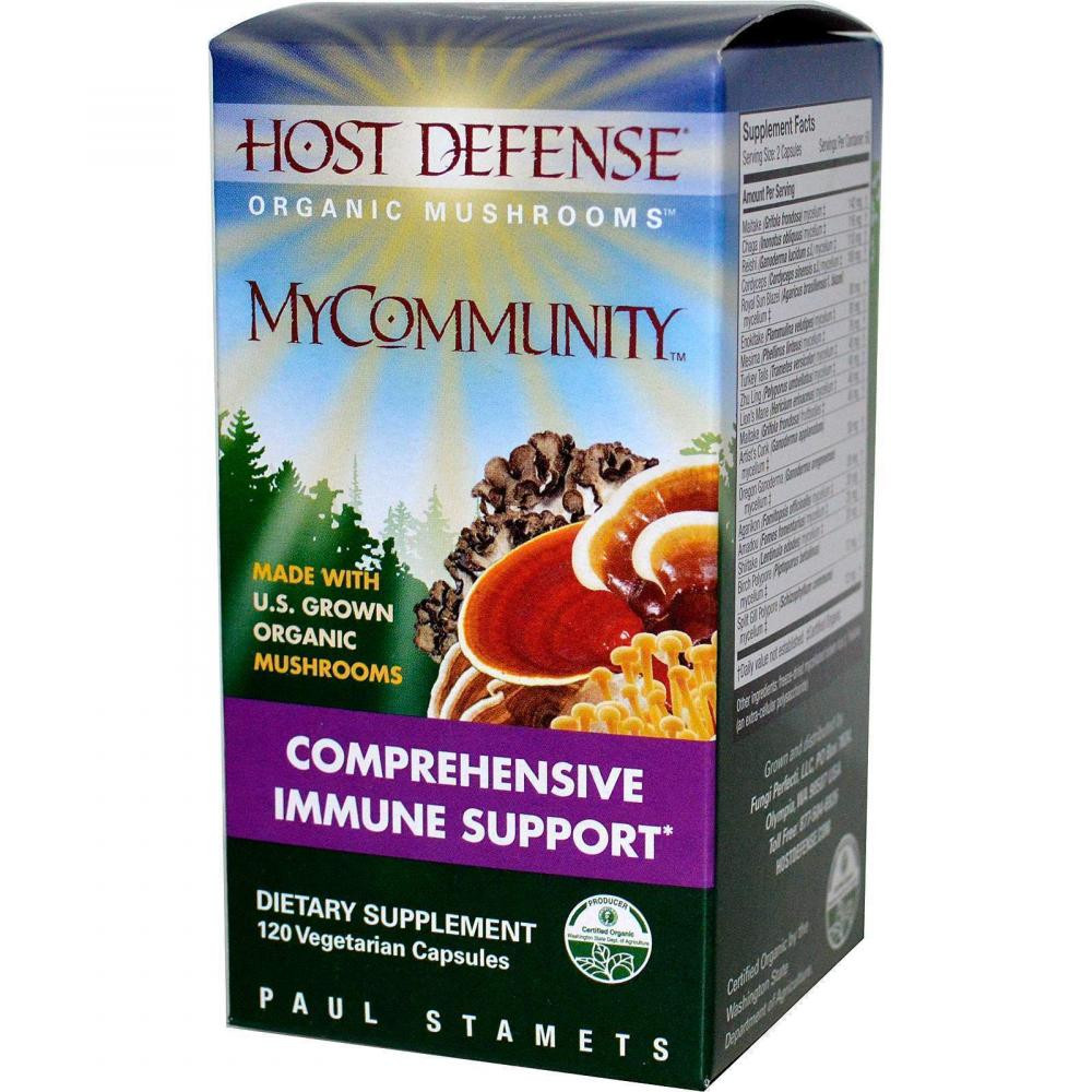 Fungi Perfecti БАД Захист імунітету, MyCommunity, , Host Defense, 120 капc. - зображення 1