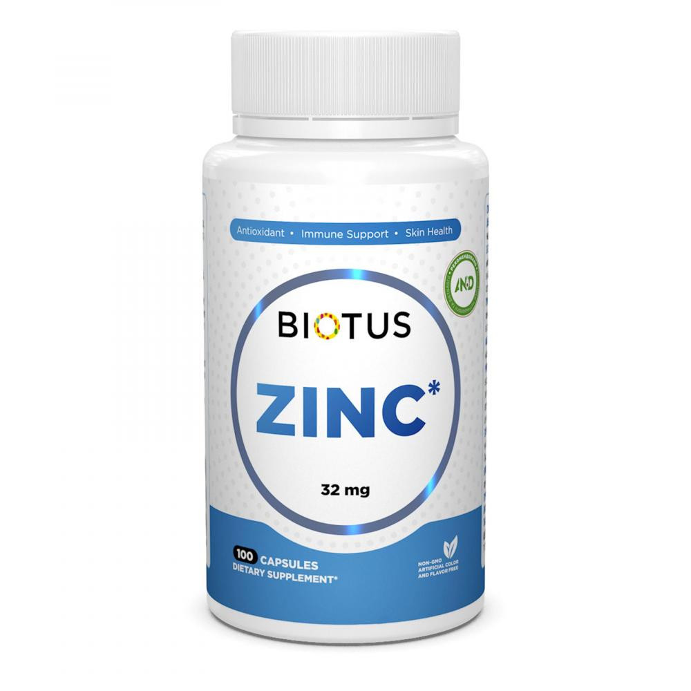 Biotus Цинк, Zinc, , 32 мг, 100 капсул - зображення 1