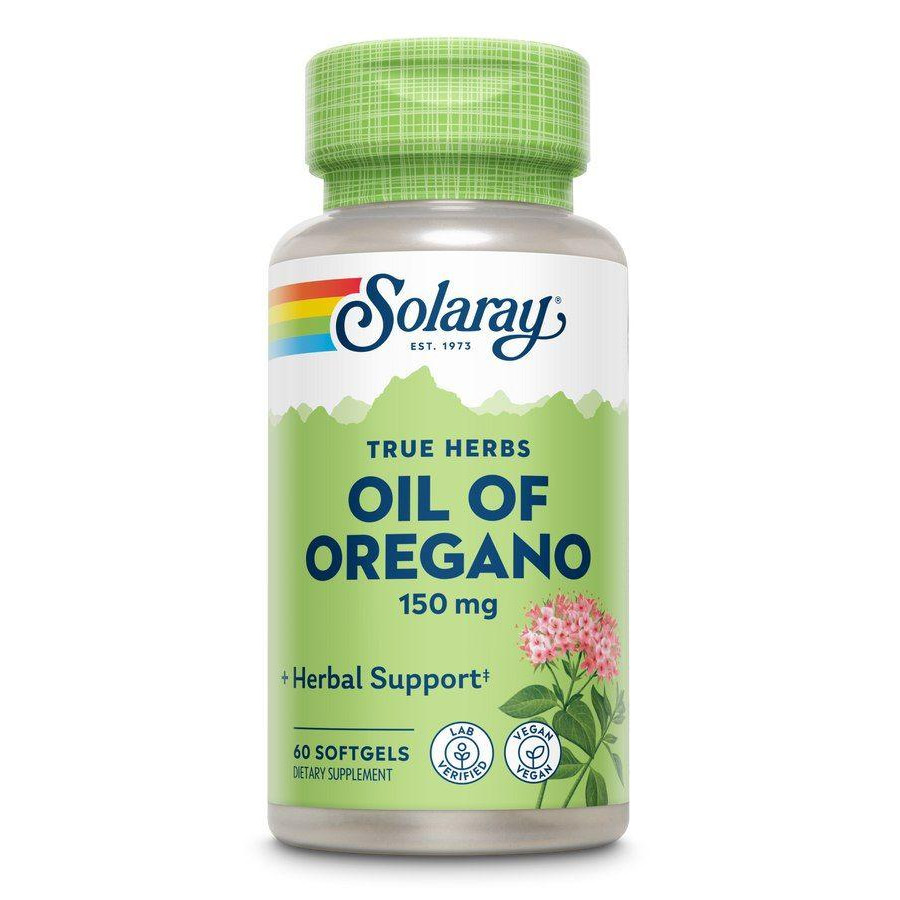 Solaray Масло орегано, Oil of Oregano, Solaray, 150 мг, 60 капсул - зображення 1