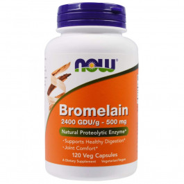 Now Бромелайн, Bromelain, Foods, 500 мг, 120 капсул