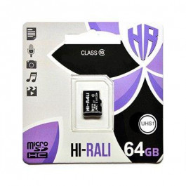 Hi-Rali 64 GB microSDXC class 10 UHS-I HI-64GBSDCL10-00