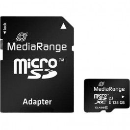 MediaRange 128 GB microSDXC Class 10 UHS-I + SD Adapter MR945