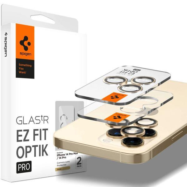 Spigen Optik.tr EZ FIT Camera Protector 2-pack iPhone 14 Pro/14 Pro Max Gold (AGL05598) - зображення 1