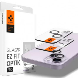 Spigen Optik.tr EZ FIT Camera Protector 2-pack iPhone 14 / 14 Plus Purple (AGL05603)