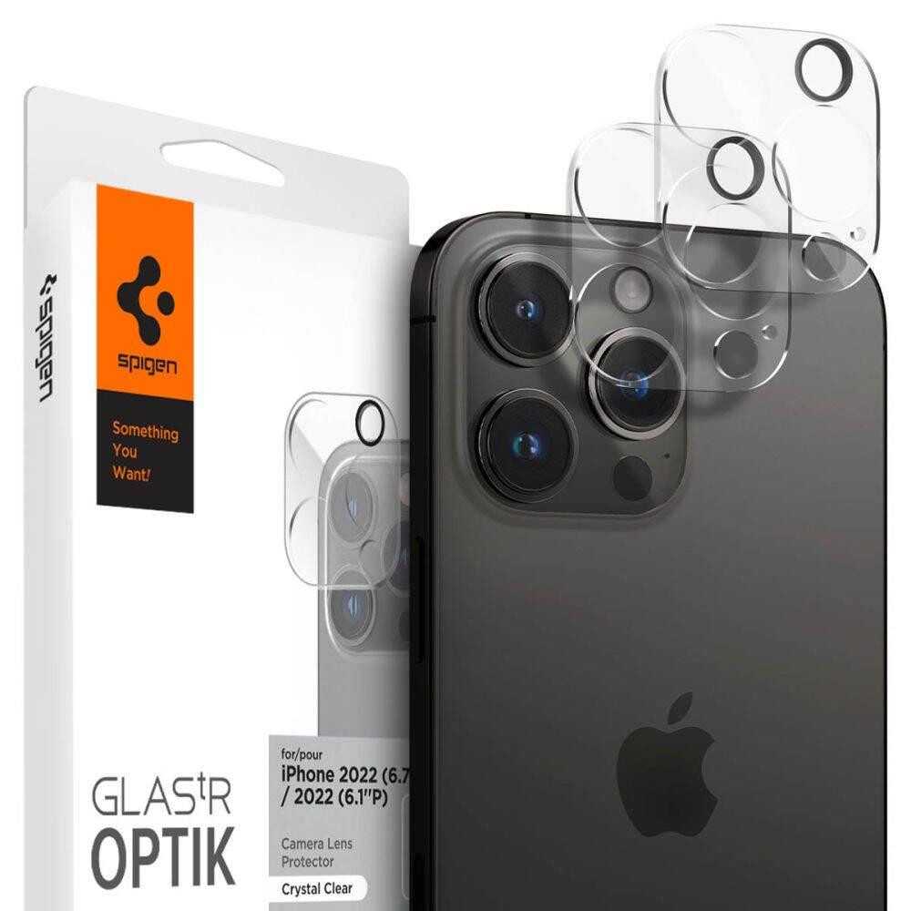 Spigen Optik.Tr Camera Protector 2-Pack iPhone 14 Pro /14 Pro Max Crystal Clear AGL05228 - зображення 1