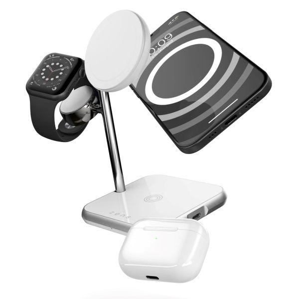 Zens 4-in-1 MagSafe + Watch Wireless Charging Station White (ZEDC22W/00) - зображення 1