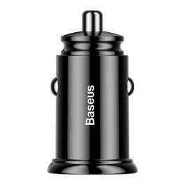 Baseus Car Charger Circular Plastic USB-C and USB 3.0 30W Black (CCALL-YD01)