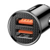 Baseus Car Charger Circular Plastic USB-C and USB 3.0 30W Black (CCALL-YD01) - зображення 5