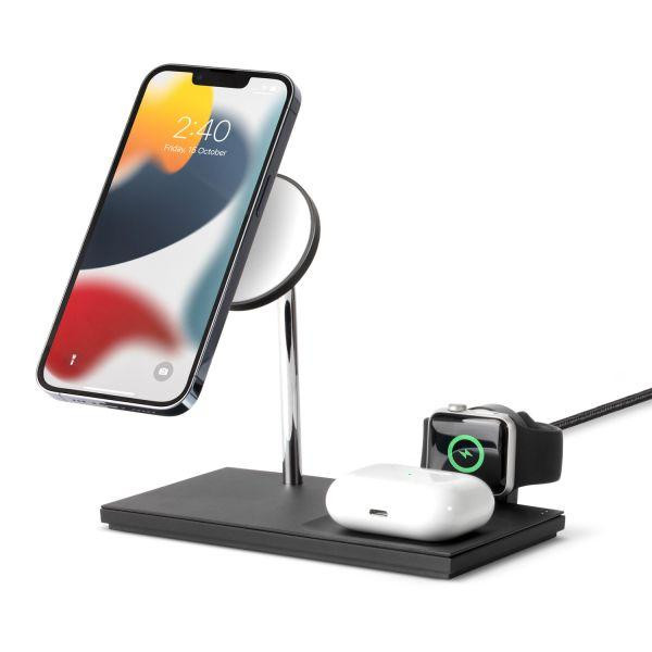 NATIVE UNION Wireless Charger Base Station Snap 3-in-1 Black (SNAP-3IN1-BLK-EU) - зображення 1