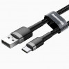 Baseus USB Cabel to USB-C Cafule 1m Grey/Black (CATKLF-BG1) - зображення 2