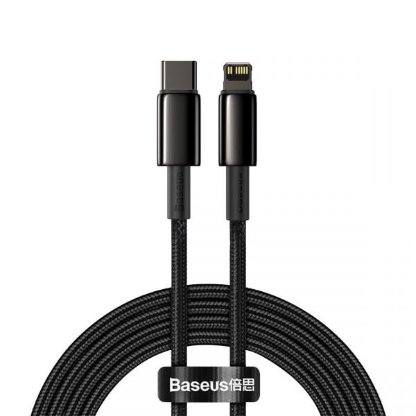 Baseus Tungsten Gold Fast Charging Data Cable Type-C to Ligtning PD 20W 2m Black (CATLWJ-A01) - зображення 1