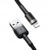 Baseus cafule Cable USB For lightning 2.4A 0.5M Gray/Black (CALKLF-AG1) - зображення 2
