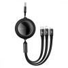 Baseus Bright Mirror 2 Series Retractable 3-in-1 Fast Charging Data Cable 66W 1.1m Black (CAMJ010101) - зображення 1