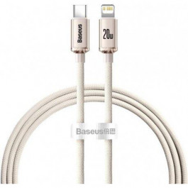   Baseus Crystal Shine Series Fast Charging Data Cable Type-C to Lightning 20W 2m Pink (CAJY001404)