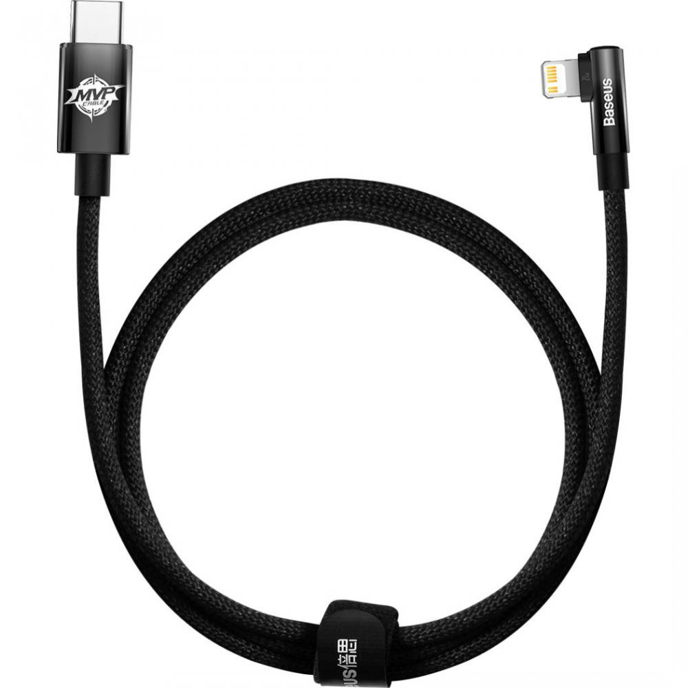 Baseus MVP 2 Elbow-shaped Fast Charging Data Cable Type-C to Lightning 20W 1m Black (CAVP000201) - зображення 1