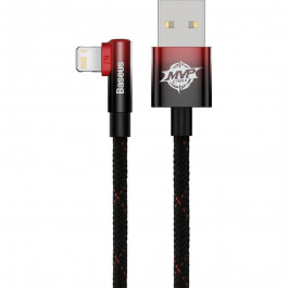 Baseus MVP 2 Elbow-shaped Fast Charging Data Cable USB to Lightning 2.4A 2m Black/Red (CAVP000120)