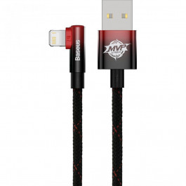   Baseus MVP 2 Elbow-shaped Fast Charging Data Cable USB to Lightning 2.4A 2m Black/Red (CAVP000120)