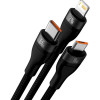 Baseus Flash Series Fast Charging Data Cable USB to Micro/Lightning/Type-C 66W 1.2m Black (CASS040001) - зображення 2