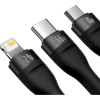 Baseus Flash Series Fast Charging Data Cable USB to Micro/Lightning/Type-C 66W 1.2m Black (CASS040001) - зображення 3