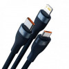 Baseus Flash Series 2 3-in-1 Micro USB+Lightning+Type-C 100W 1.2m Blue (CASS030003) - зображення 2
