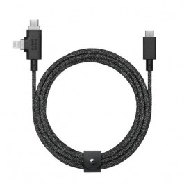 NATIVE UNION Belt Cable Duo Pro USB Type-C to USB Type-C & Lightning 240W 2.4m Cosmos Black (BELT-PROCCL-COS-NP)