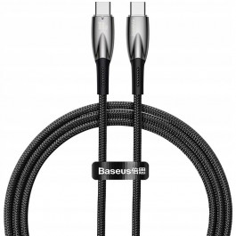   Baseus Glimmer Series Fast Charging Data Cable Type-C to Type-C 100W 2m Black (CADH000801)