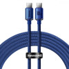 Baseus Crystal Shine Fast Charging Data Cable Type-C to Type-C 100W 2m Blue (CAJY000703) - зображення 1