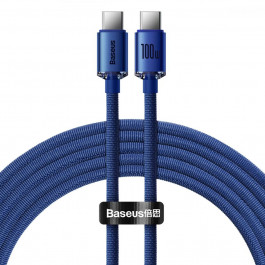 Baseus Crystal Shine Fast Charging Data Cable Type-C to Type-C 100W 2m Blue (CAJY000703)