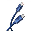 Baseus Crystal Shine Fast Charging Data Cable Type-C to Type-C 100W 2m Blue (CAJY000703) - зображення 2