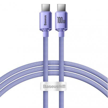 Baseus Crystal Shine Series Fast Charging Data Cable Type-C to Type-C 100W 1.2m Purple (CAJY000605) - зображення 1