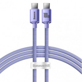   Baseus Crystal Shine Series Fast Charging Data Cable Type-C to Type-C 100W 1.2m Purple (CAJY000605)