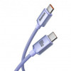 Baseus Crystal Shine Series Fast Charging Data Cable Type-C to Type-C 100W 1.2m Purple (CAJY000605) - зображення 2
