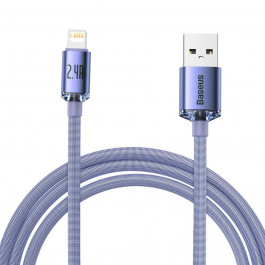 Baseus Crystal Shine Series Fast Charging Data Cable USB to Lightnng 2.4A 2m Purple (CAJY000105)