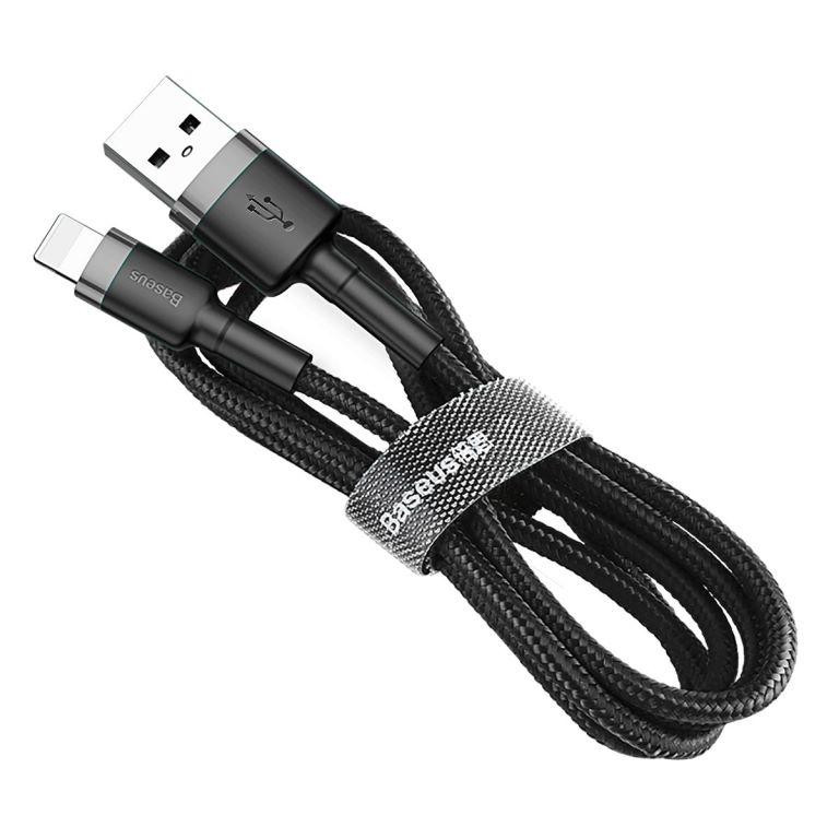 Baseus cafule Cable USB For iP 2A 3m Gray+Black (CALKLF-RG1) - зображення 1
