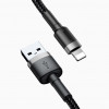 Baseus cafule Cable USB For iP 2A 3m Gray+Black (CALKLF-RG1) - зображення 2