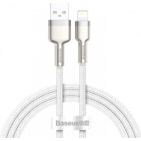 Baseus USB-A - Lightning Cafule Series Metal Data Cable 1m White (CALJK-A02) - зображення 1