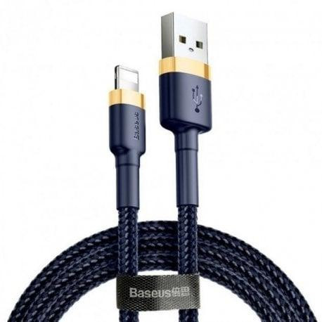 Baseus cafule Cable USB For iP 2.4A 1m Gold+Blue (CALKLF-BV3) - зображення 1
