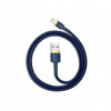 Baseus cafule Cable USB For iP 2.4A 1m Gold+Blue (CALKLF-BV3) - зображення 2