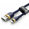 Baseus cafule Cable USB For iP 2.4A 1m Gold+Blue (CALKLF-BV3) - зображення 3