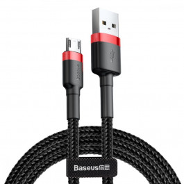 Baseus Cafule Cable USB For Micro 2.4A 2M Red+Black (CAMKLF-C91)